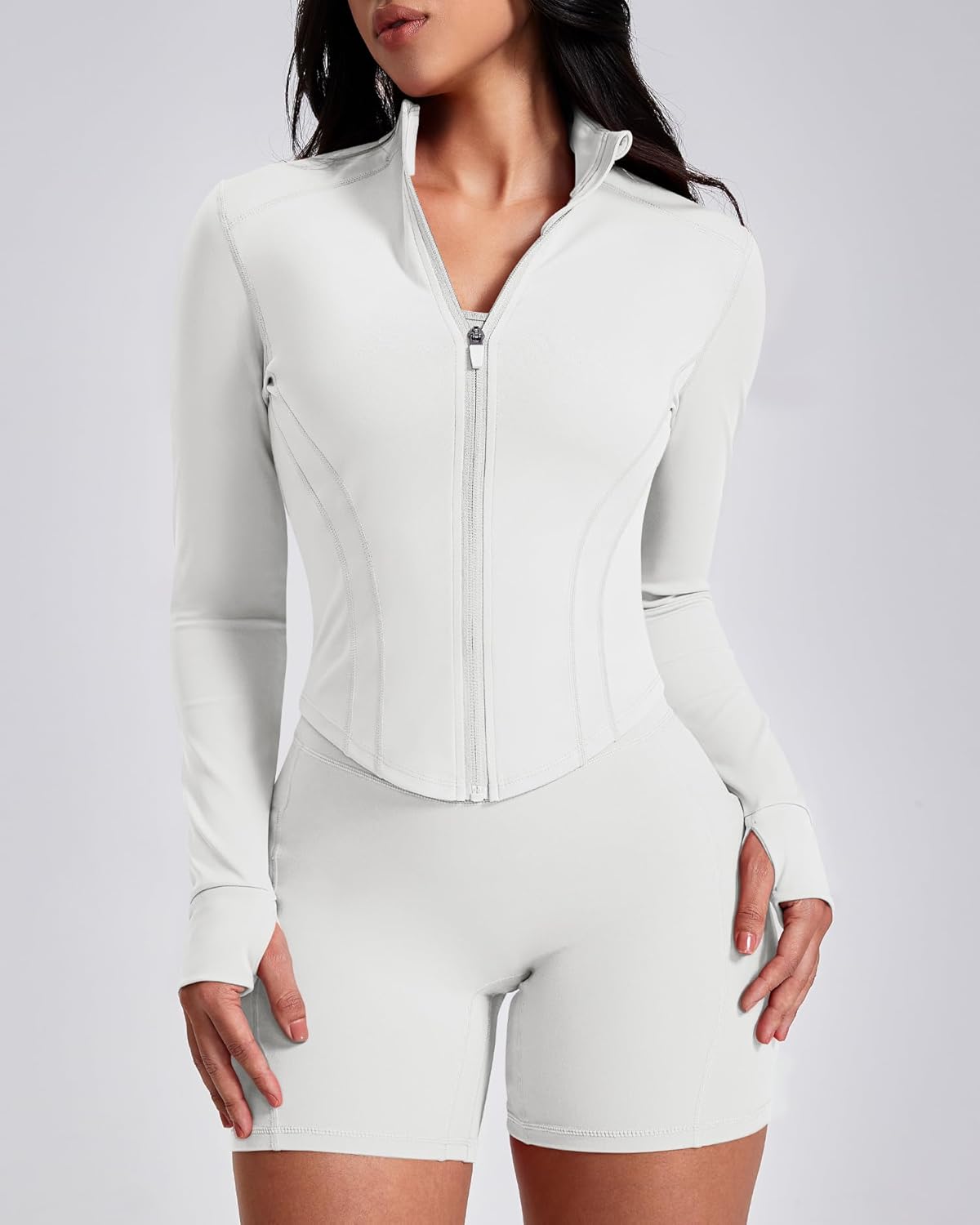 GYM RAINBOW Workout Jackets for Woman Lightweight Athletic Full Zip Running Jacket BBL Cropped Jackets Slim With Thumb Holes - Image 2