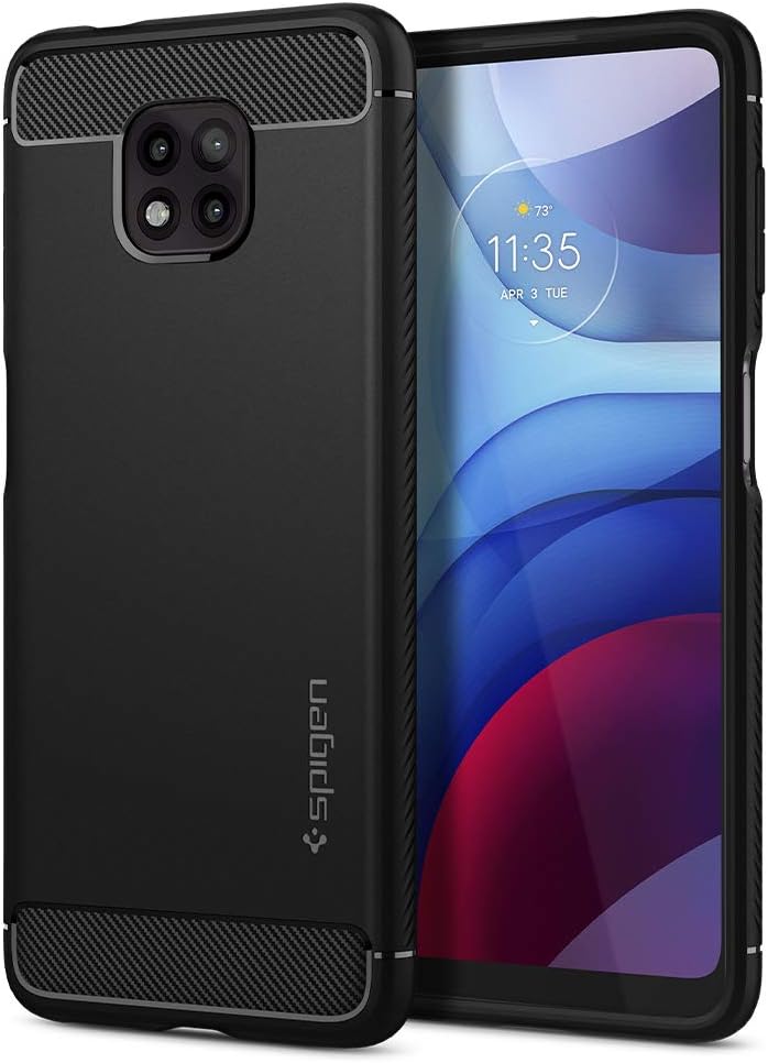 Spigen Rugged Armor Designed for Moto G Power (2021) Case [NOT Compatible with Moto G Power (2020)] - Matte Black