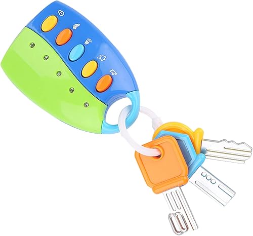 Miniatura 9 de VBESTLIFE Llaves de juguete funky para niños pequeños y bebés, juguete inteligente, control remoto de coche, juego de simulación musical para niños