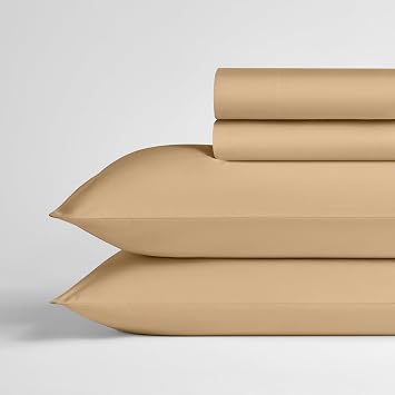 Sobel Westex Home Egyptian Cotton 600 Thread Count Sheet & Pillowcase Set - Luxury Soft Breathable Bed Sheets, Wrinkle-Free, Deep Pocket Mocha, Full