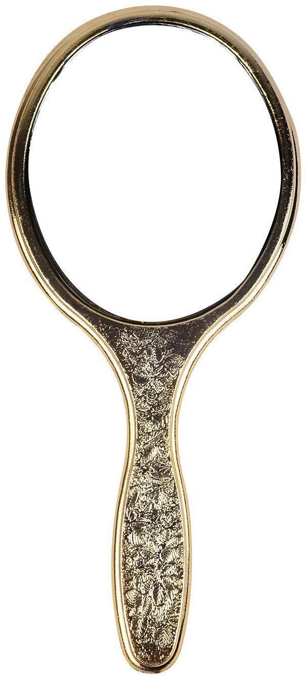EKAN Hand Mirror/Face Mirror Cosmetic Makeup Mirror Double Sided with Handel for Women (Copper) 15 gram Pack of 1 (m4)-image-37