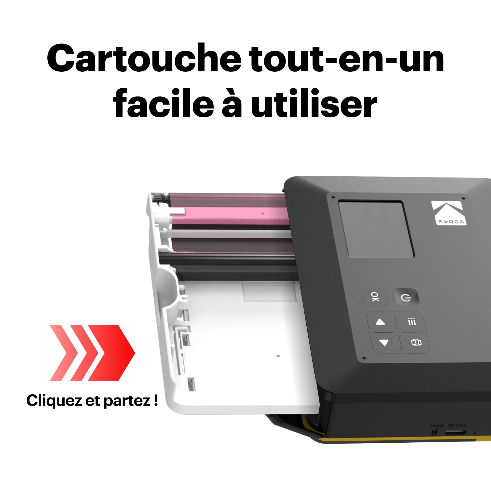 Kodak Mini Shot 3 Retro Cadeau Noel, Appareil Photo Instantané Vintage avec Imprimante Photo Portable, 76x76 mm, Technologie 4Pass, Pack de 38 Papiers Photo – Blanc