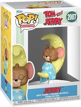 Funko POP! Animation Tom and Jerry - Jerry Sleeping on Moon | Official Cartoon/Animation Merch - Collectable Vinyl Figurine for Shelf Display - Birthday Gift Idea for Fans and Collectors