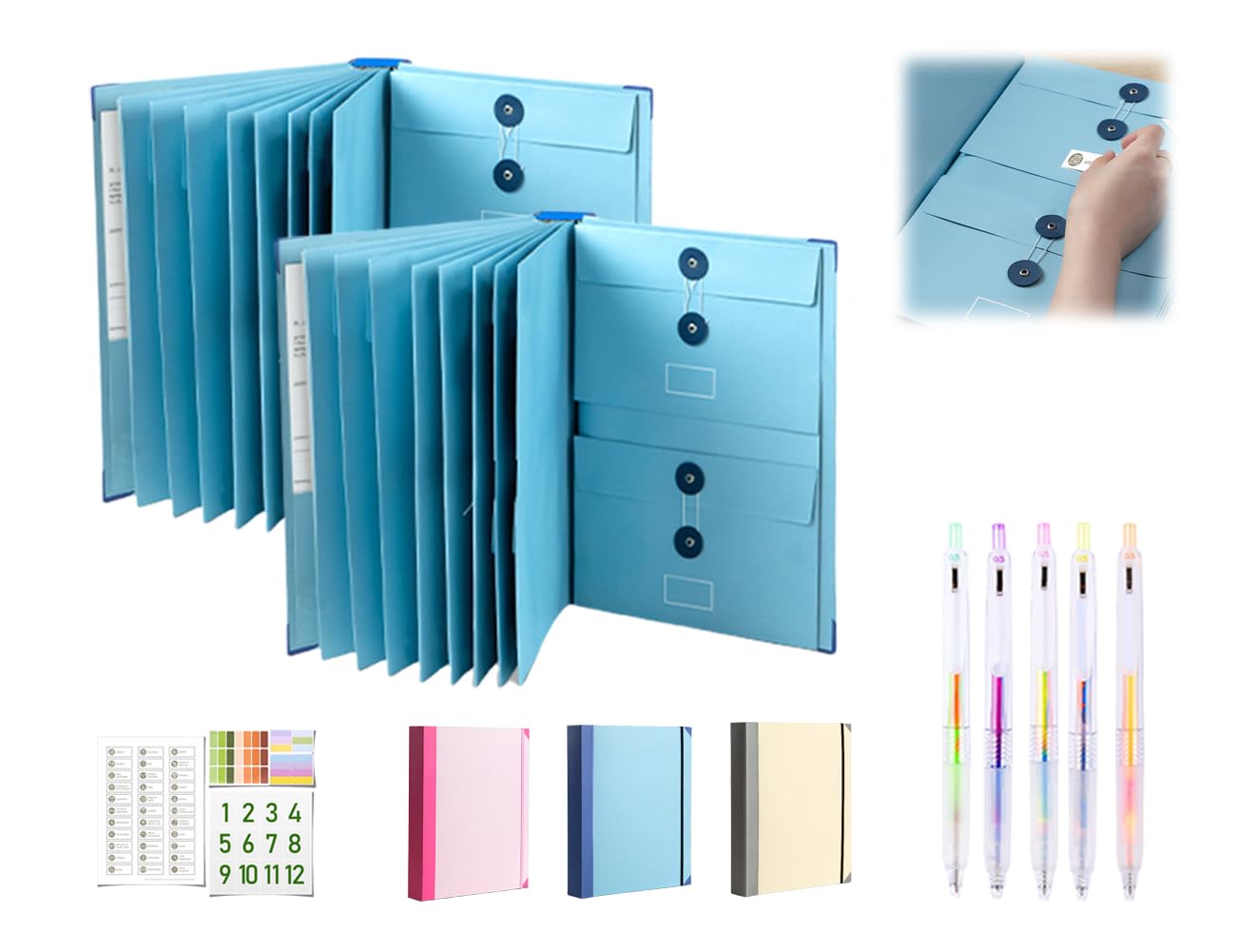 The Life Book Document Organizer, Folio Document Organizer, If I Die Binder UK, Veloron If I Die Binders, in Case i Go Missing Binder for Important Documents,with Pockets File School (Blue*2) — image 1