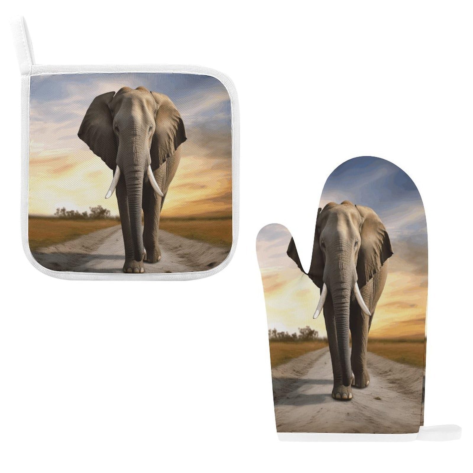 Fodpand Style Elephant Walking Oven Mitts And Pot Holders Sets