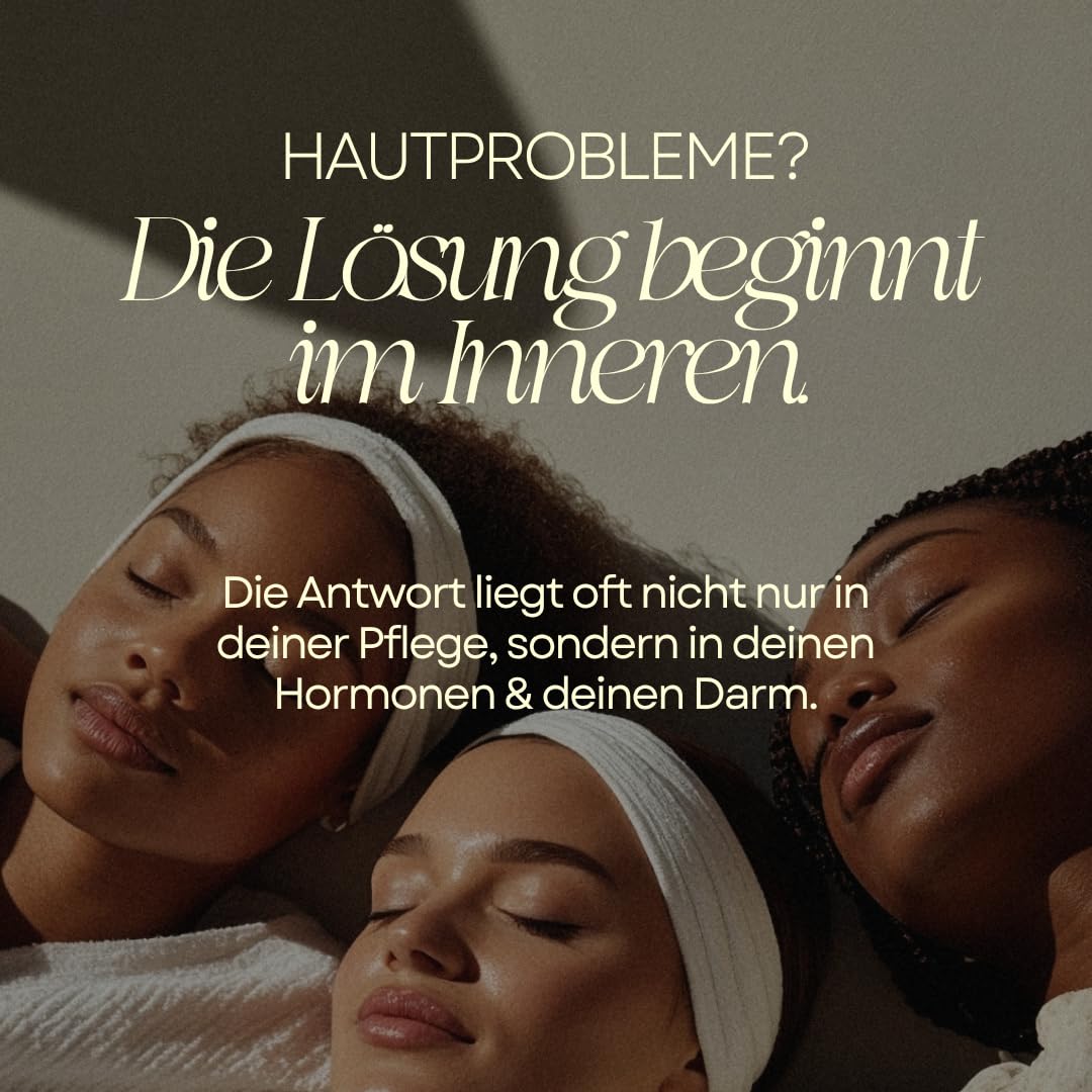 SKIN CLEAR CAPS | Hautklar-Kapseln mit Zink, Reishi, Pro- & Präbiotika | Gegen Hautunreinheiten & hormonelle Akne | 60 vegane Kapseln