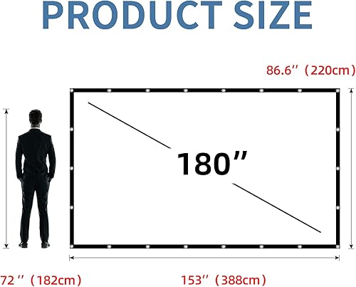 Miniatura 6 de Pantalla de proyector, HUANYINGBJB 4K 169 HD, pantallas de proyector delanteras traseras, pantalla de proyección plegable, de doble cara, portátil,