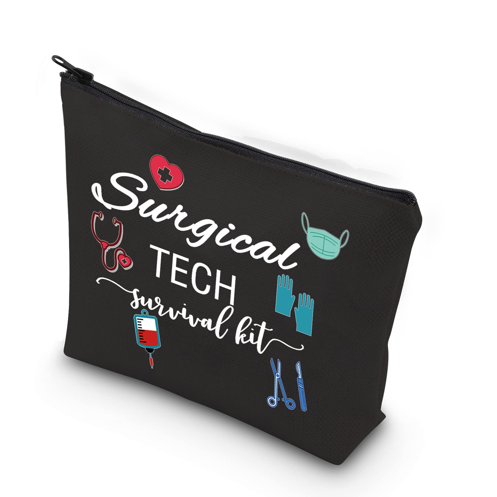 WCGXKO Surgical Tech Gift Surgical Tech Survival Kit Travel Accessories Toiletry Bag Makeup Bag (Surgical TECH black)