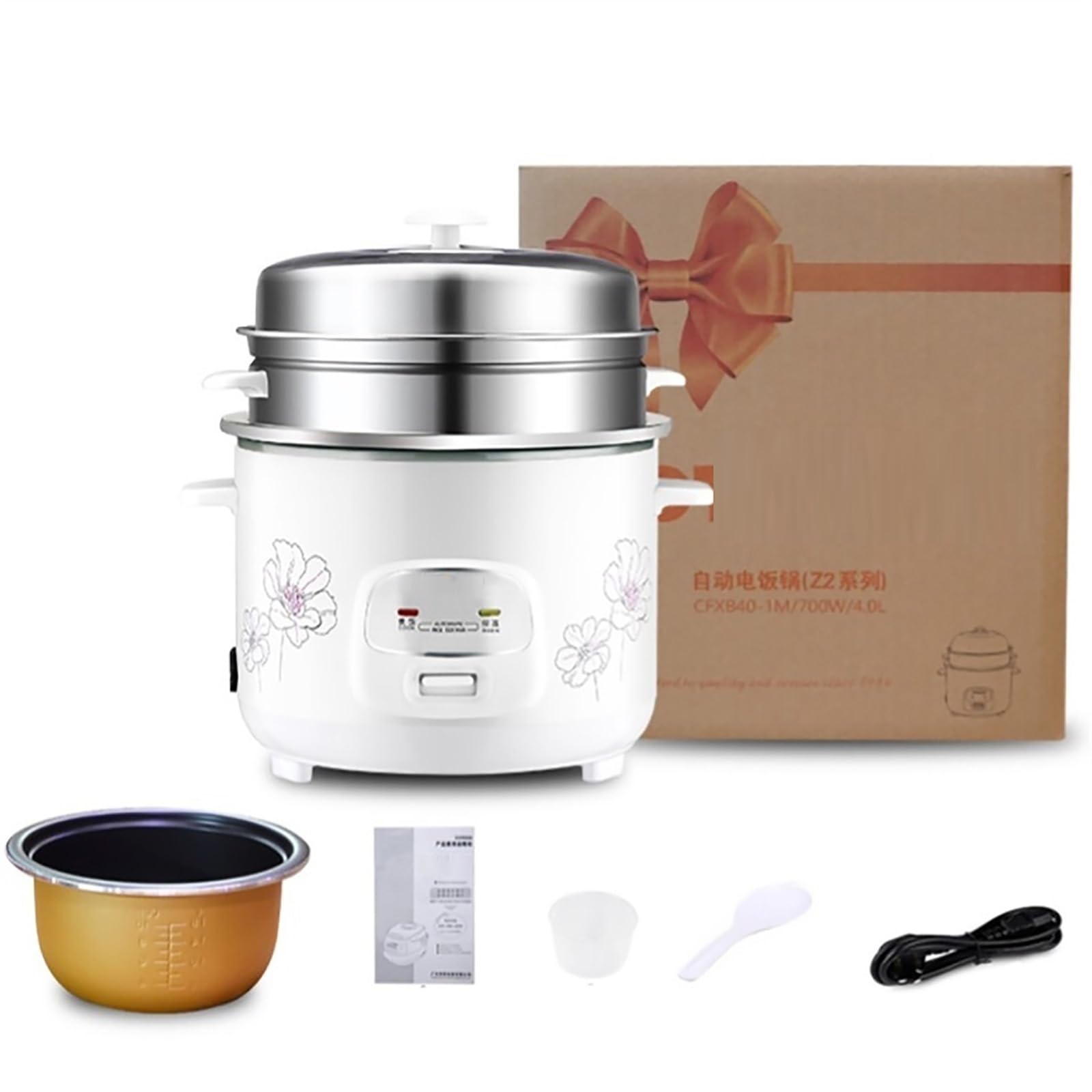 Cuociriso e vaporiera (4/5/6L) per Uso Domestico, Antiaderente, Funzione di Mantenimento in Caldo, per 2-9 Persone, 220-240 V (6L)