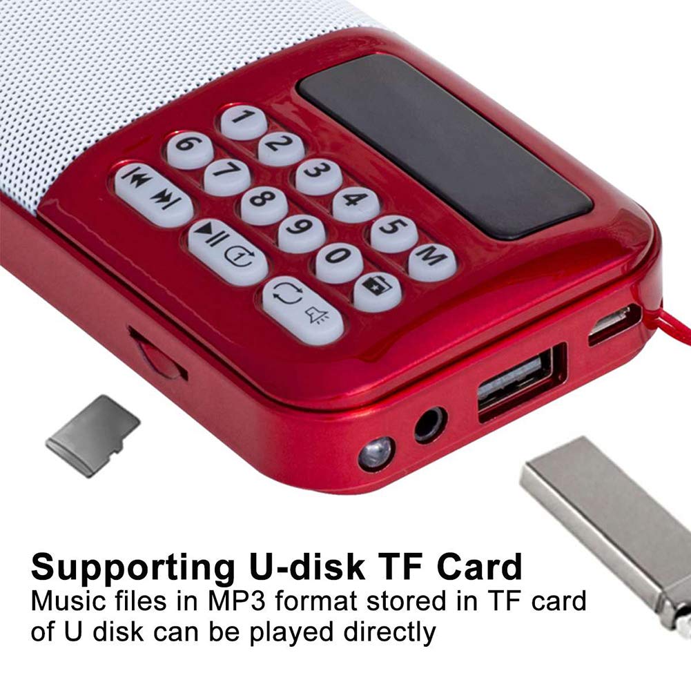 Yanghao Radio Portátil Digital Portátil, Reproductor De Audio USB FM TF del Altavoz del MP3 DC 5V TF Tarjeta Ligera Llevada Radio FM USB con Altavoz Aux