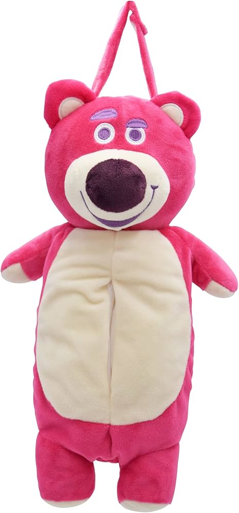 モリピロ (MORIPiLO) トイストーリー ロッツォ ポケット ティッシュ ケース 吊り下げ 壁掛け 車 ホルダー 約 20cm x 40cm x 8cm ピンク キャラクター グッズ Disney ディズニー カバー マイクロファイバー クッション マスコット ぬいぐるみ 大きい