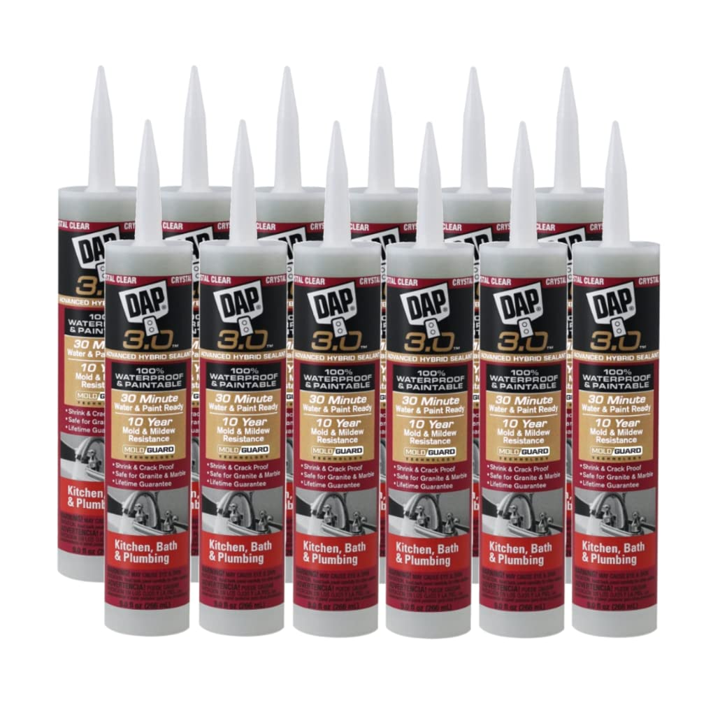 Dap 3.0 Crystal Clear Polymer Kitchen and Bath Sealant 9 oz.: Amazon ...