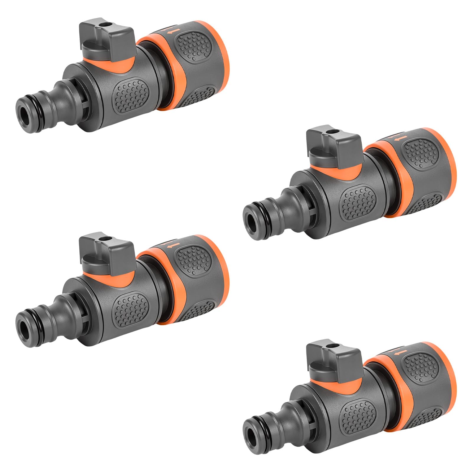 Hbzunt 4 PCS Quick Release in Line Shut Off Valve, Garden Hose Pipe in Line Tap Shut Off Valve Fitting Connect Adaptor, Hose Pipe Shut Off Valve, On/Off Valve Adapter for Garden Hose Pipe