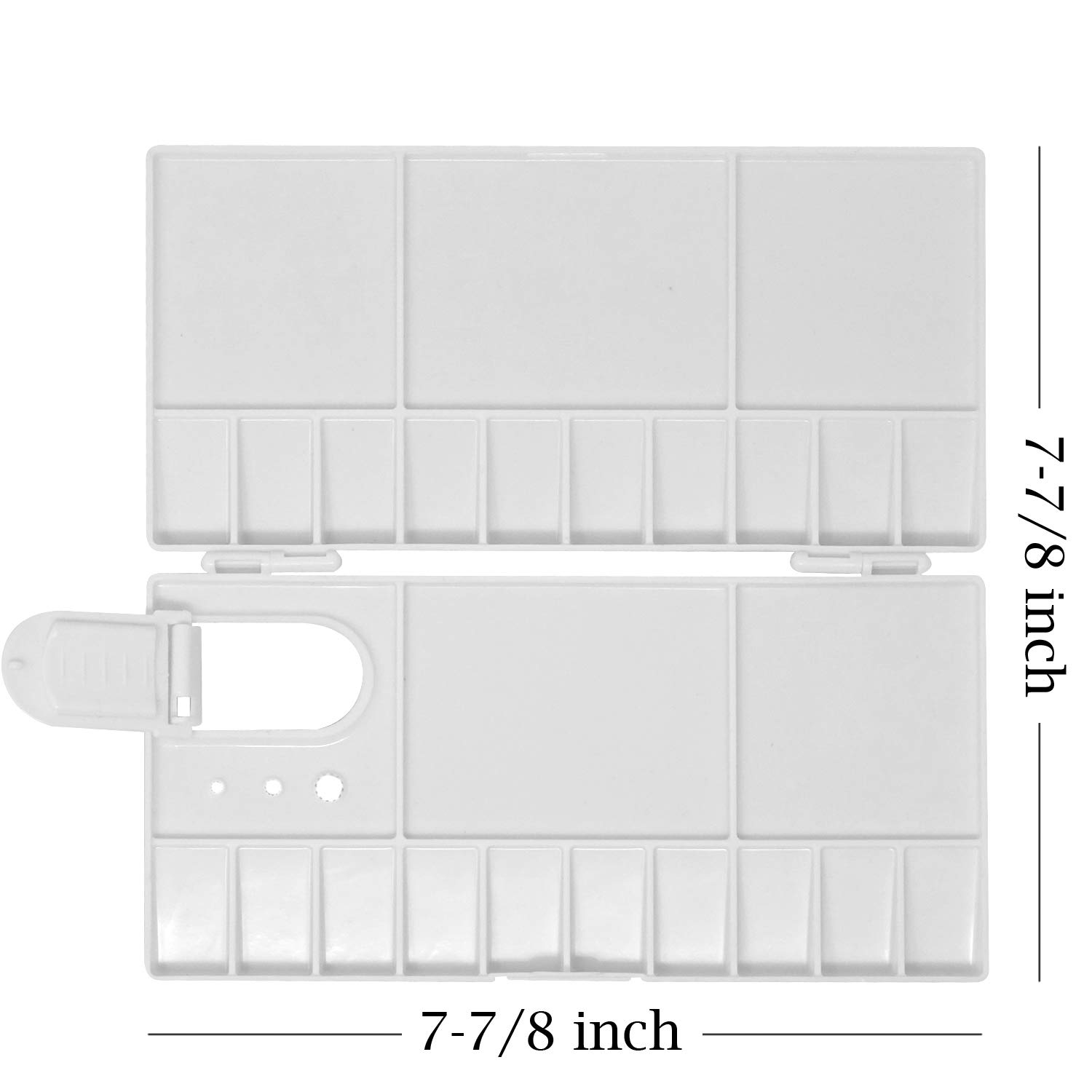 Honbay 25 Compartments Plastic Folding Palette Box with Thumb Hole for Watercolors, Gouache, Acrylic and Oil Paint - Image 3
