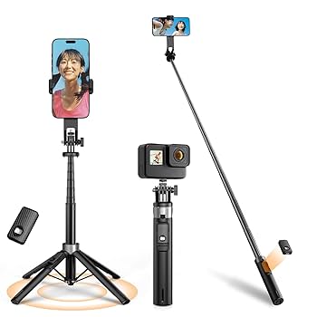 セルカ棒 6段全身像撮影 Amazon | 自撮り棒 【2025軽量超ミニ·四脚】自撮り スマホ