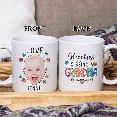 Miniatura 3 de wowcugi Taza personalizada para abuela, taza de café de cerámica de 11 onzas y 15 onzas con foto de cumpleaños, Navidad, Día de la Madre, regalos