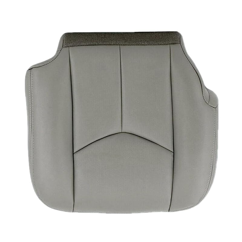 Capa de reposição do assento dianteiro inferior do motorista em couro de microfibra Cinza Pewter Gray #922 compatível com Chevrolet Silverado, Tahoe, Suburban, Avalanche e GMC Sierra e Yukon 2003–2006