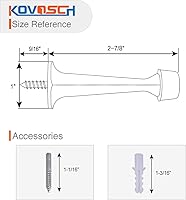 Vista 3 de Paquete de 16 topes rígidos sólidos para puerta, protectores de pared resistentes con puntas de goma suave, níquel satinado