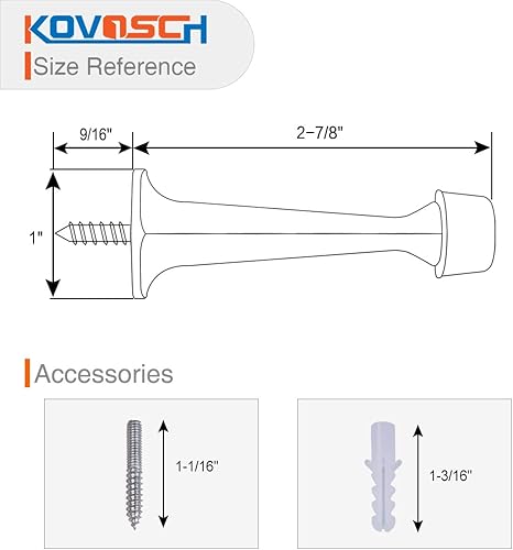 Miniatura 3 de Paquete de 16 topes rígidos sólidos para puerta, protectores de pared resistentes con puntas de goma suave, níquel satinado