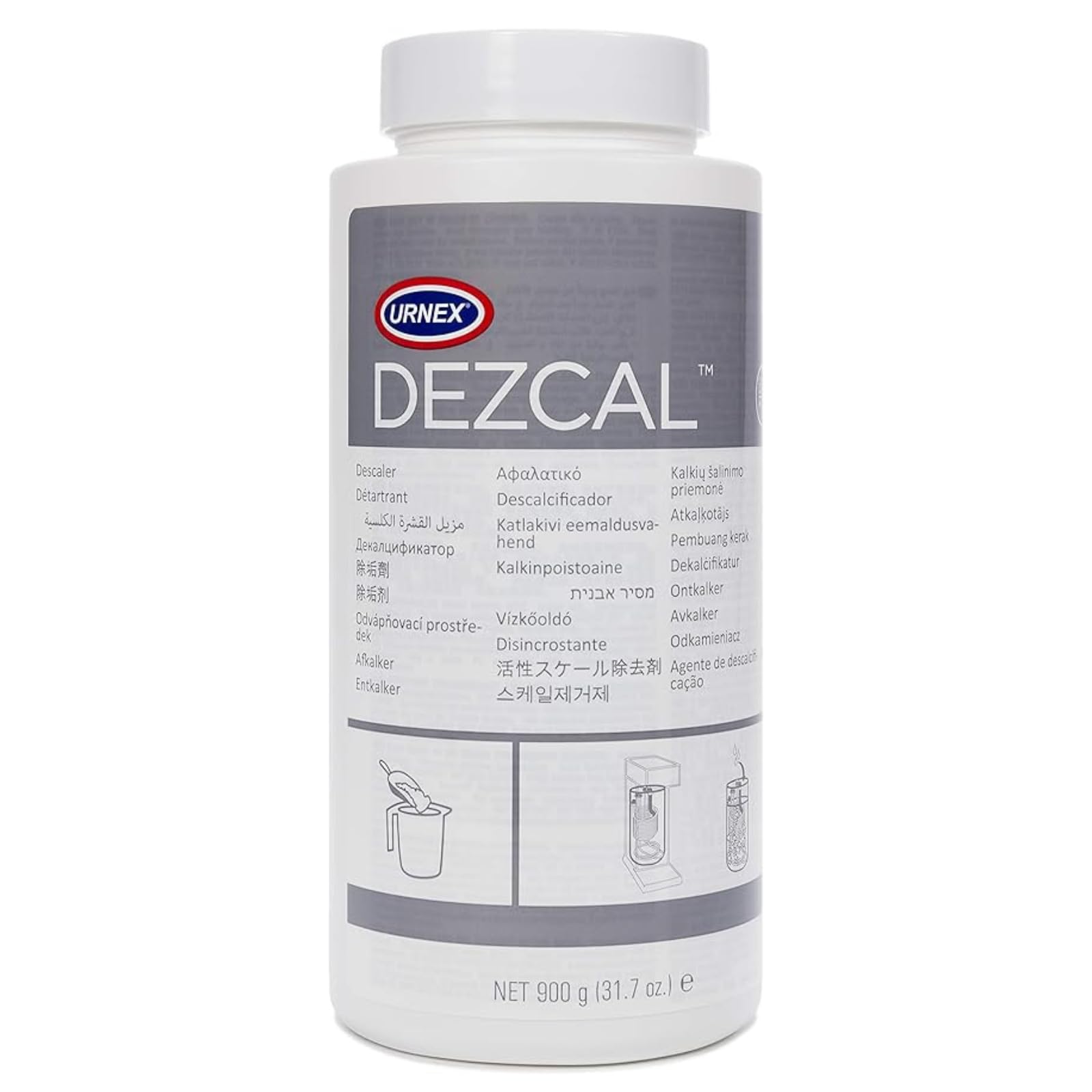 UrnexDezcal Activated Scale Remover Powder Tub, 900g, White