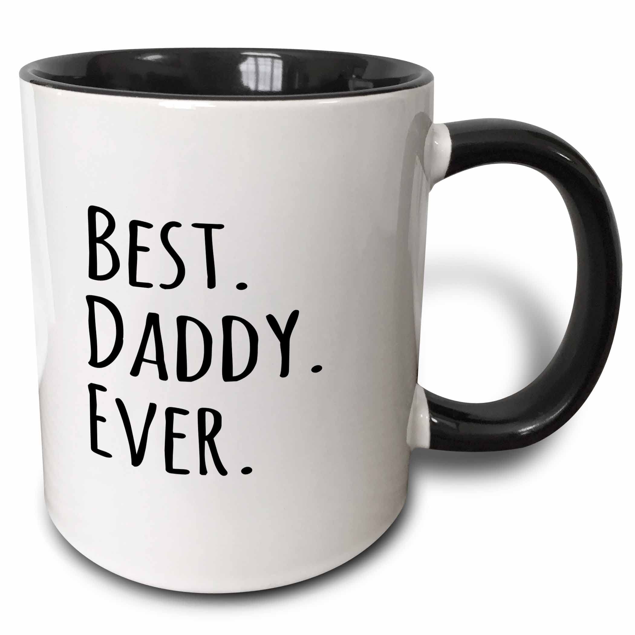 3dRose Mug_151486_4 Best Daddy Ever, Ceramic, Black/White