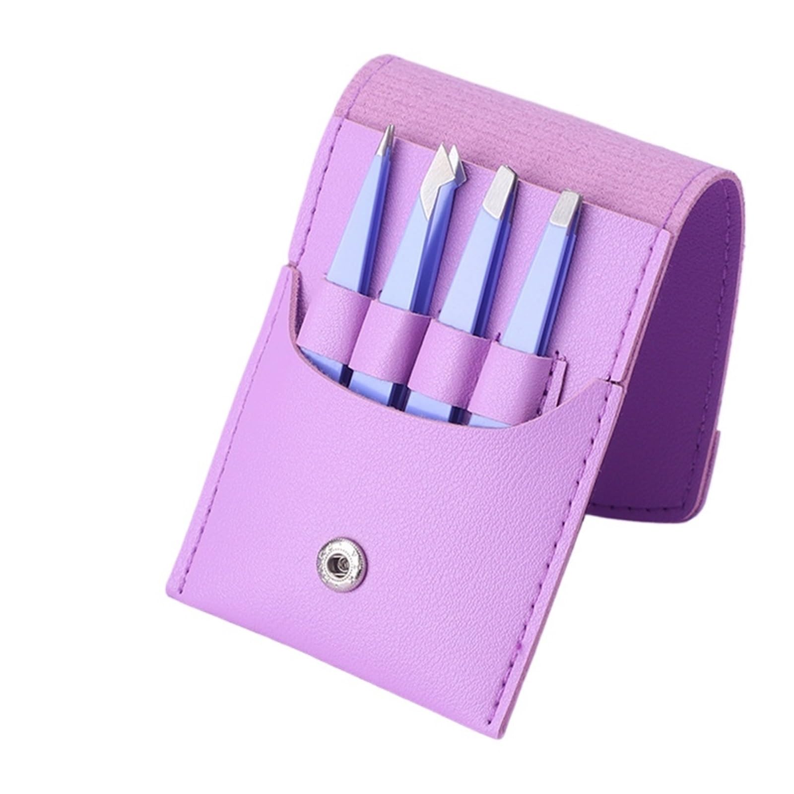 Zgxnyi Women's Purple Eyebrow Tweezers 4Pcs Eyebrow Clips Multicolored Tweezers Set For Great Precision For Ingrown Hair Splinter Facial Removal Beauty Tool(Purple)
