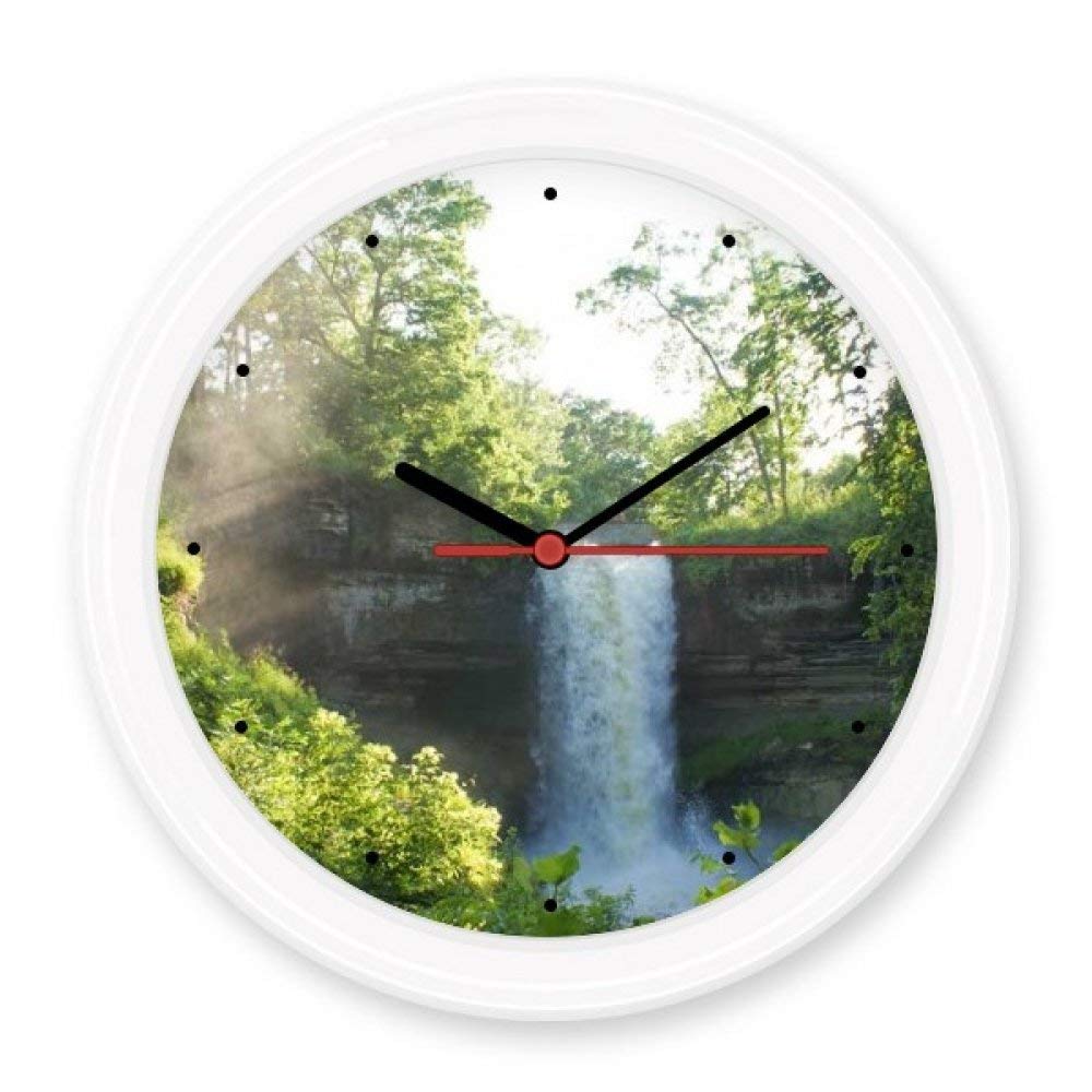 Horloge cadeau accueil decal motif cascade montre murale silencieuse pour pendaison crémaillère