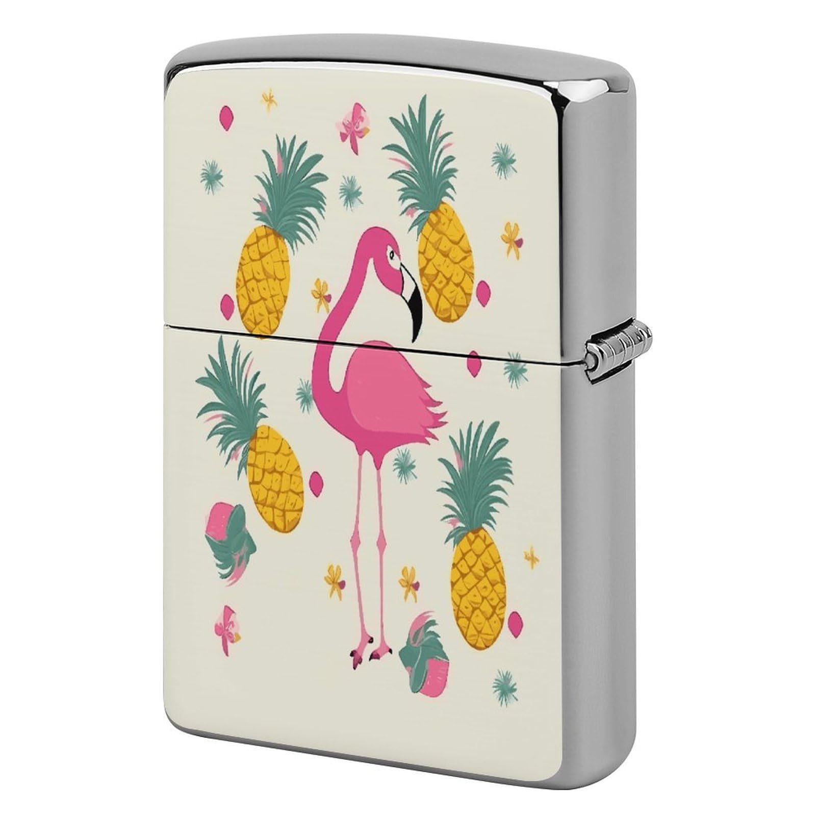 Fodpand Style Flamingo And Pineapple Metal Lighter Case Cover Lighter Sleeve