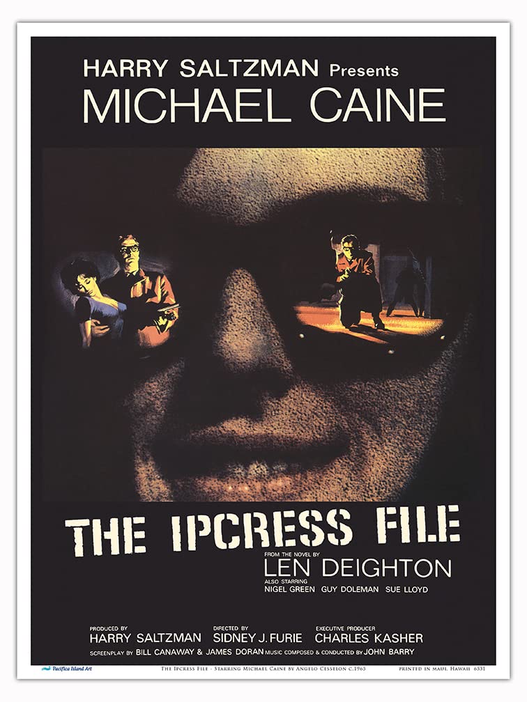 The Ipcress File - Starring Michael Caine - Directed by Sidney J. Furie - Vintage British Film Movie Poster by Angelo Cesselon c.1965 - Master Art Print 9in x 12in