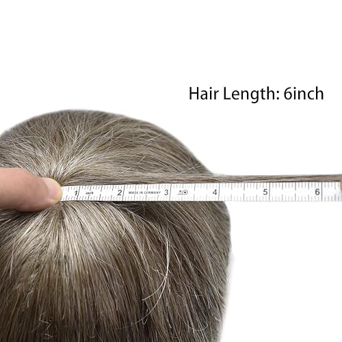Miniatura 8 de Completo encaje Toupee Cabello humano Línea capilar real para hombre postizos nudos blanqueados pieza de pelo para hombres Toupee Protesis Capilar