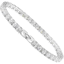 Kose Tennis Bracelet for Women | 4MM/5MM Cubic Zirconia | 18K Gold/White Gold Plated Classic Bracelet | Size 6/6.5/7 inches