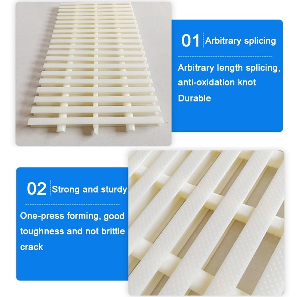 Copertura flessibile di scarico della piscina, grondaia in plastica giuntabile, per uso interno/esterno, bianco, 30 x 100 cm, ideale per bagno e cucina