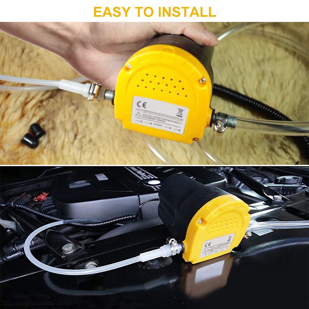 Haofy Pompa Aspirazione Olio, Pompa Estrazione Olio 12V 60W, Pompa Olio Fluido Estrattore Aspirazione Pompa Trasferimento Olio Pompa Cambio Olio 250L/Ora per Auto Barca Moto