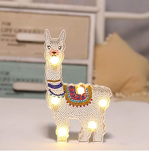 Miniatura 2 de Pintura de diamante unicornio con luces LED, bricolaje con forma especial, taladro completo, cristal de dibujo, lámpara de noche para decoración del