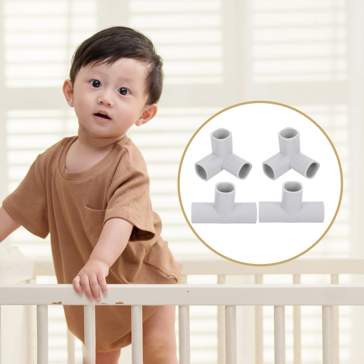 Toddmomy 4pcs Box T Connettori A Forma di T Ricambi Per Box T Connector Per Accessori Per Parco Giochi E Box