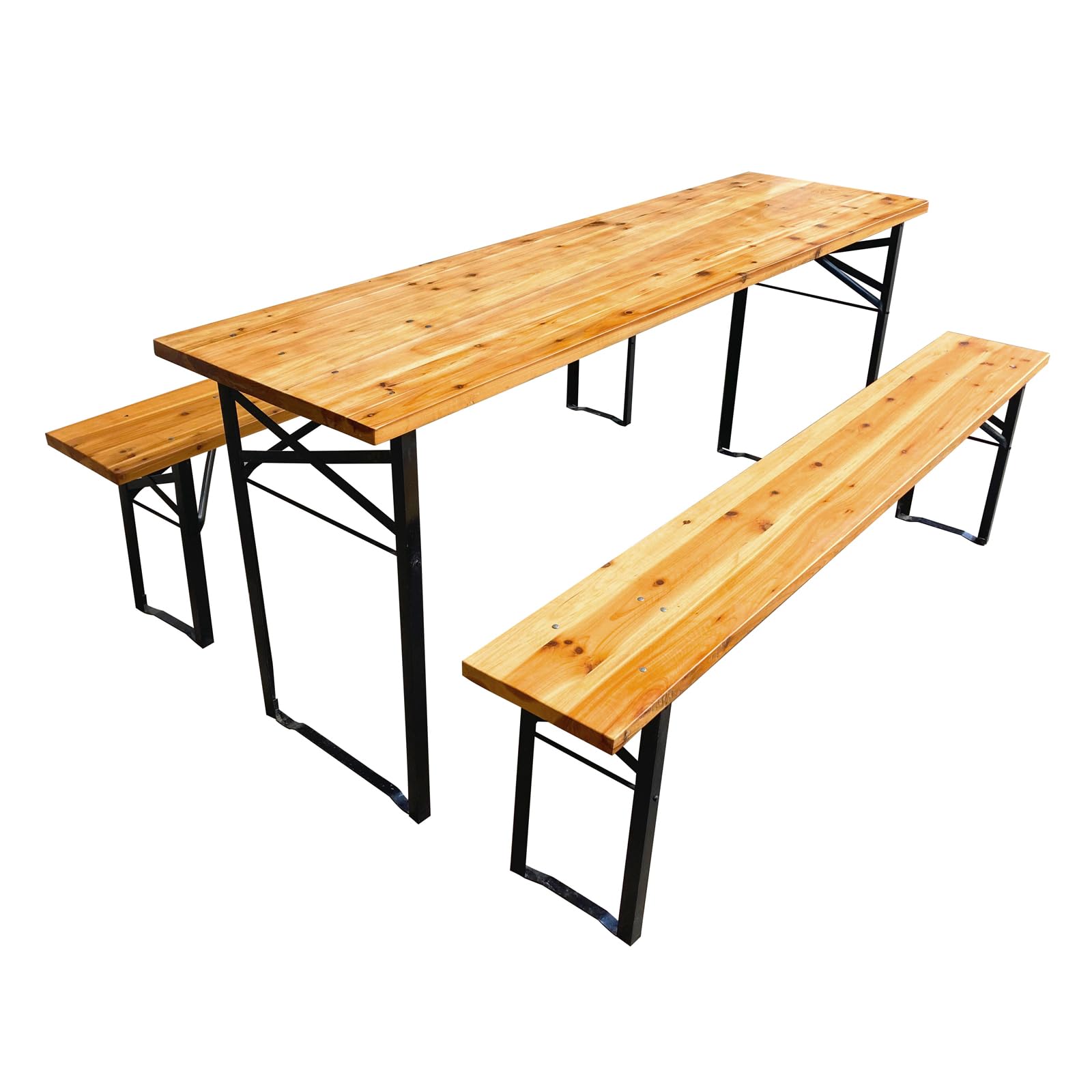 SVITA Bierzeltgarnitur Set – Biertisch und Bänke, Natur/Holz