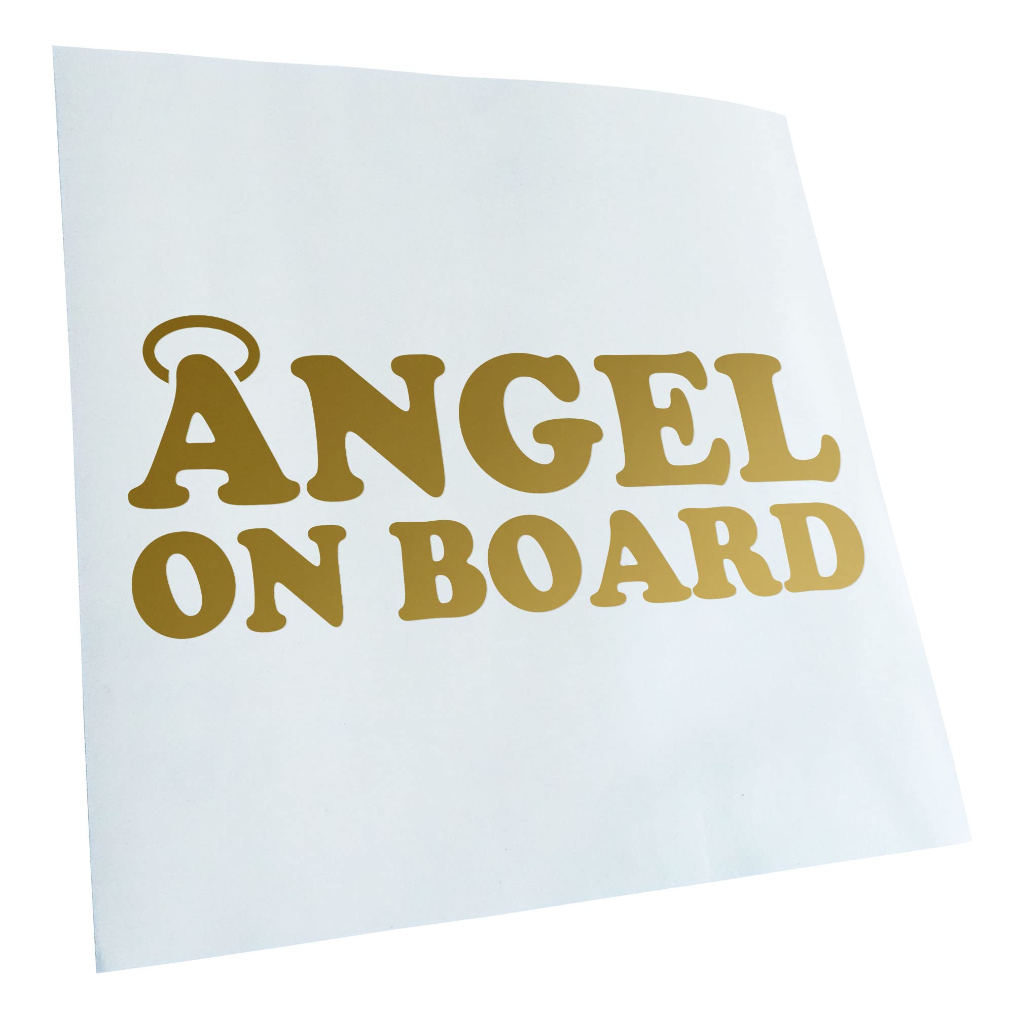 Kiwistar - Car Sticker - Gold - 20 x 8 cm Angel on Board! Guardian Angel Sticker for Car, Laptop, Bicycle, Truck, Motorcycle Multi-Coloured JDM Decal Racing