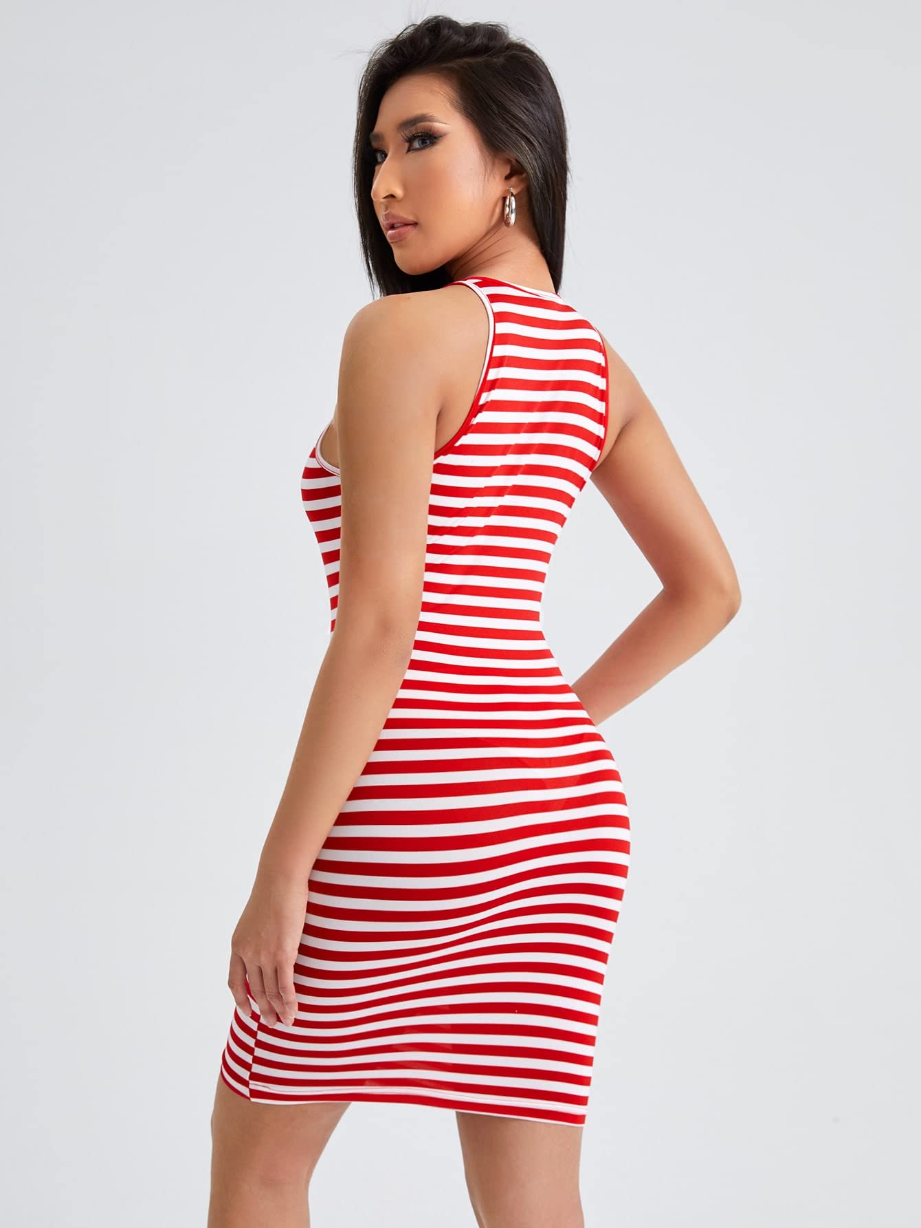 Amazon.com: Neeno Women's Dresses Striped Bodycon Dress Dress for Women(Red  and White,Small) : Clothing, Shoes & Jewelry