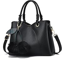 Vista 1 de NICOLE & DORIS Bolso de mano para mujer, bolso de hombro de moda con asa superior, bolsos elegantes con pompón