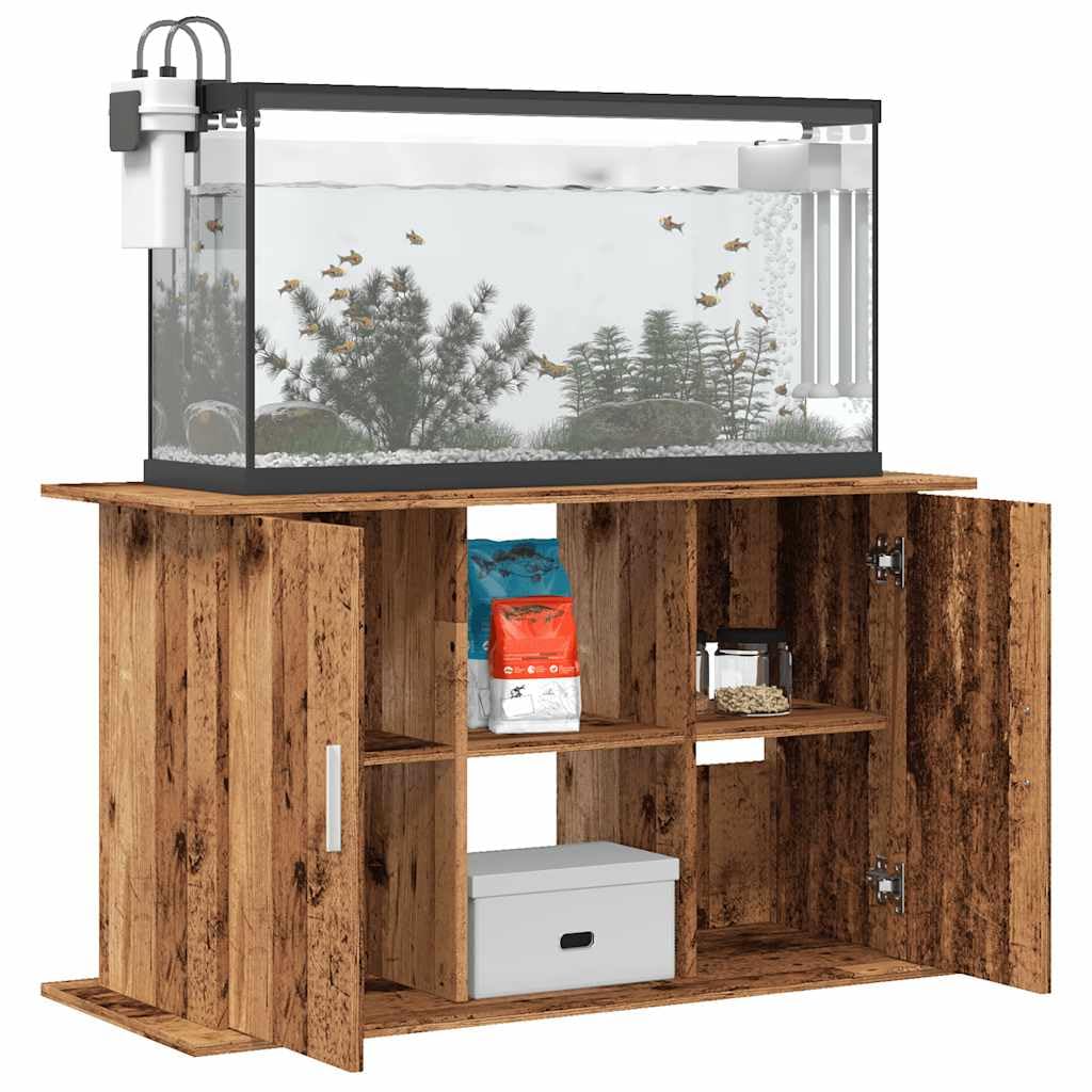 Supporto per acquario in legno anticato, con 3 ripiani, stabile armadietto per acquario, 101 x 41 x 58 cm, in legno