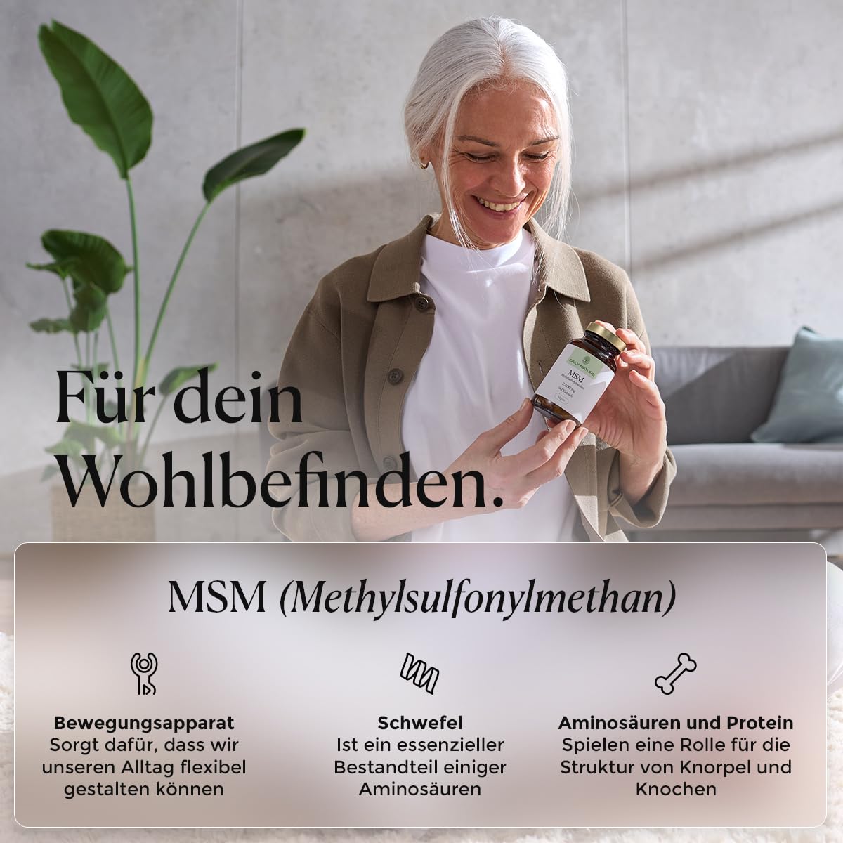 DAILY NATURE® Premium MSM Kapseln I 90 Kapseln hochdosiert mit 2400 mg MSM Pulver pro Tagesdosis I Nahrungsergänzungsmittel mit Methylsulfonylmethan I gluten- & laktosefrei I hochwertige Inhaltsstoffe