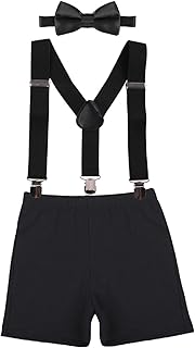 IWEMEK Baby,Clothing,Baby Boys 0-24m,Outfits & Clothing Sets IWEMEK Newborn Infants Baby Boys Toddlers Kids 1st / 2nd Birthday Cake Smash Photo Props 3PCS Outfits Shorts + Adjustable Y Braces/Suspender + Bow Tie