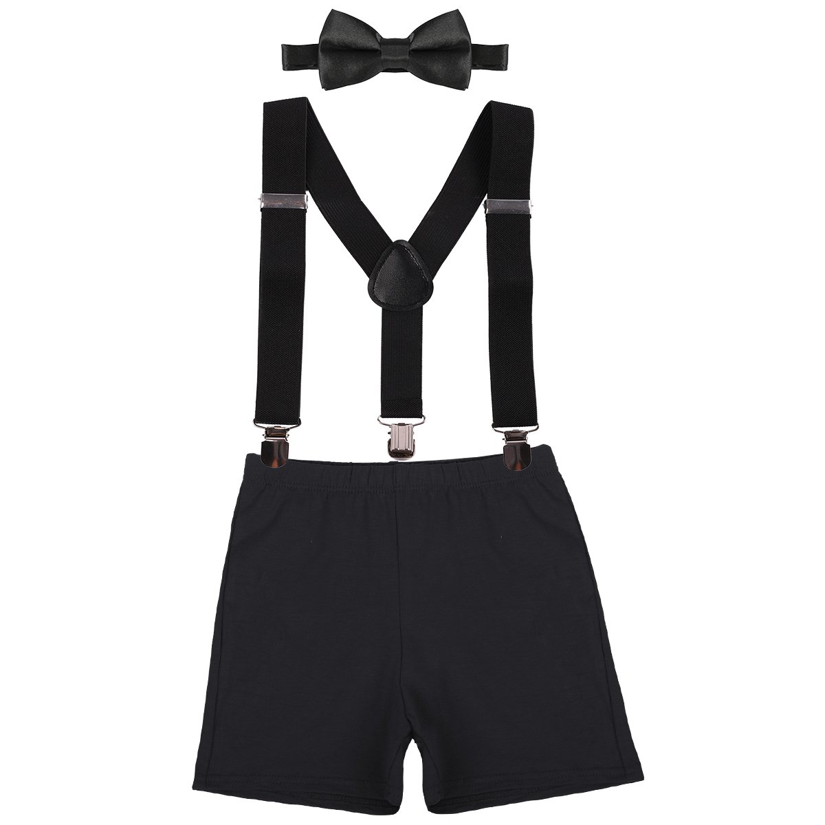 IBTOM CASTLE Baby Boys 1st/2nd Birthday Cake Smash Outfit Suspenders Bloomers Bowtie Set Fishing Party Clothes