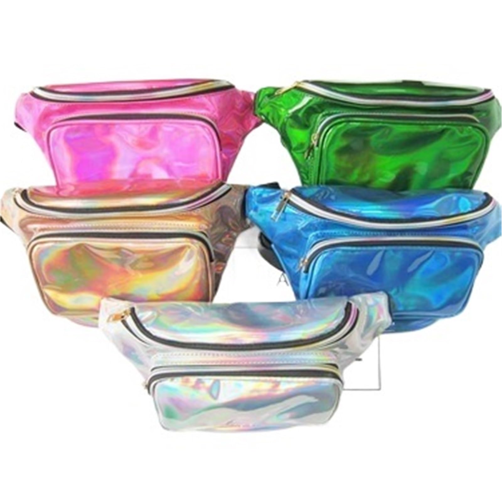 Bauchtasche Festival 20 Stück Oberschenkeltaschen Gürteltasche for Frauen PU-Laser-Hüfttasche holografische Beintasche Leder for Damengürtel(Gold)