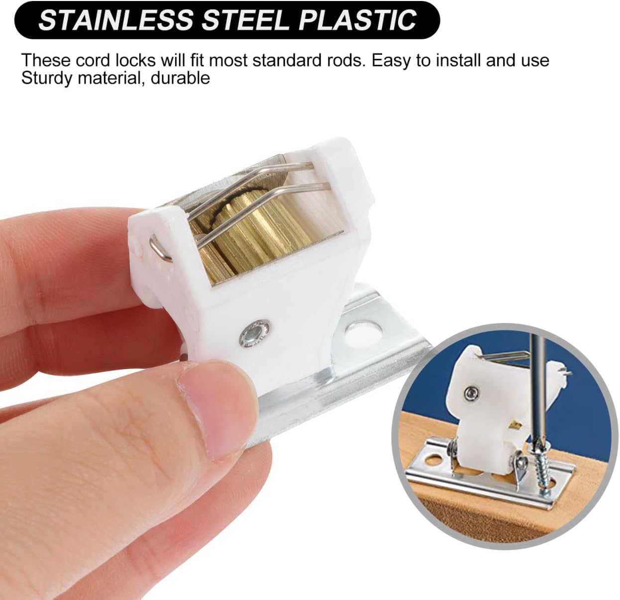 FOMIYES 4sets Curtain Cord Lock Roman Shade Cord Locks for Window Blinds Easy to Install Accessories for Bamboo and Roman Curtains for Home and Office Use