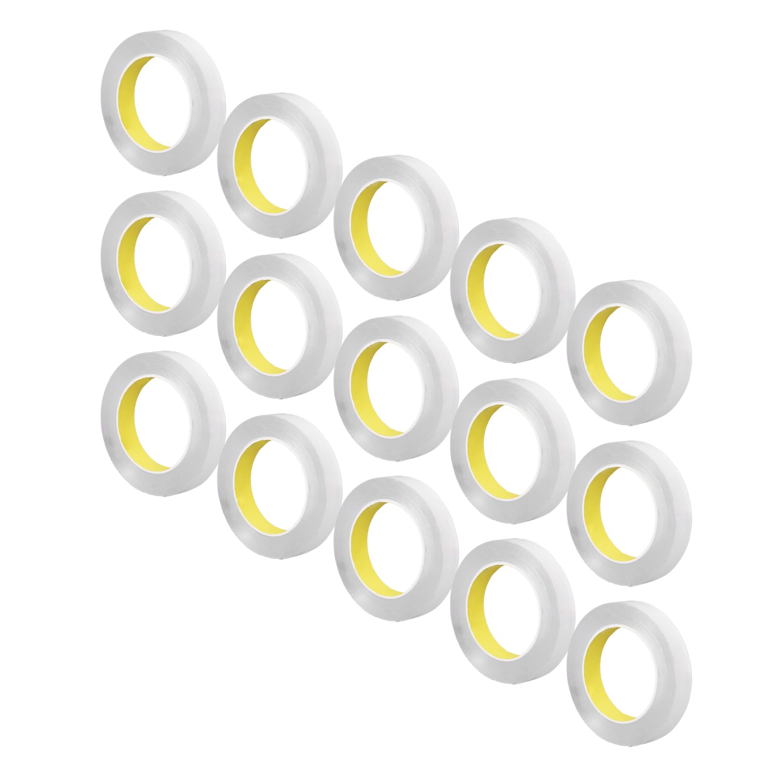 Nastro Biadesivo per Montaggio Nastro Trasparente Resistente per Casa e Ufficio 15 Rotoli Spessore 0,1 Mm Larghezza 20 Mm Lunghezza 5 M