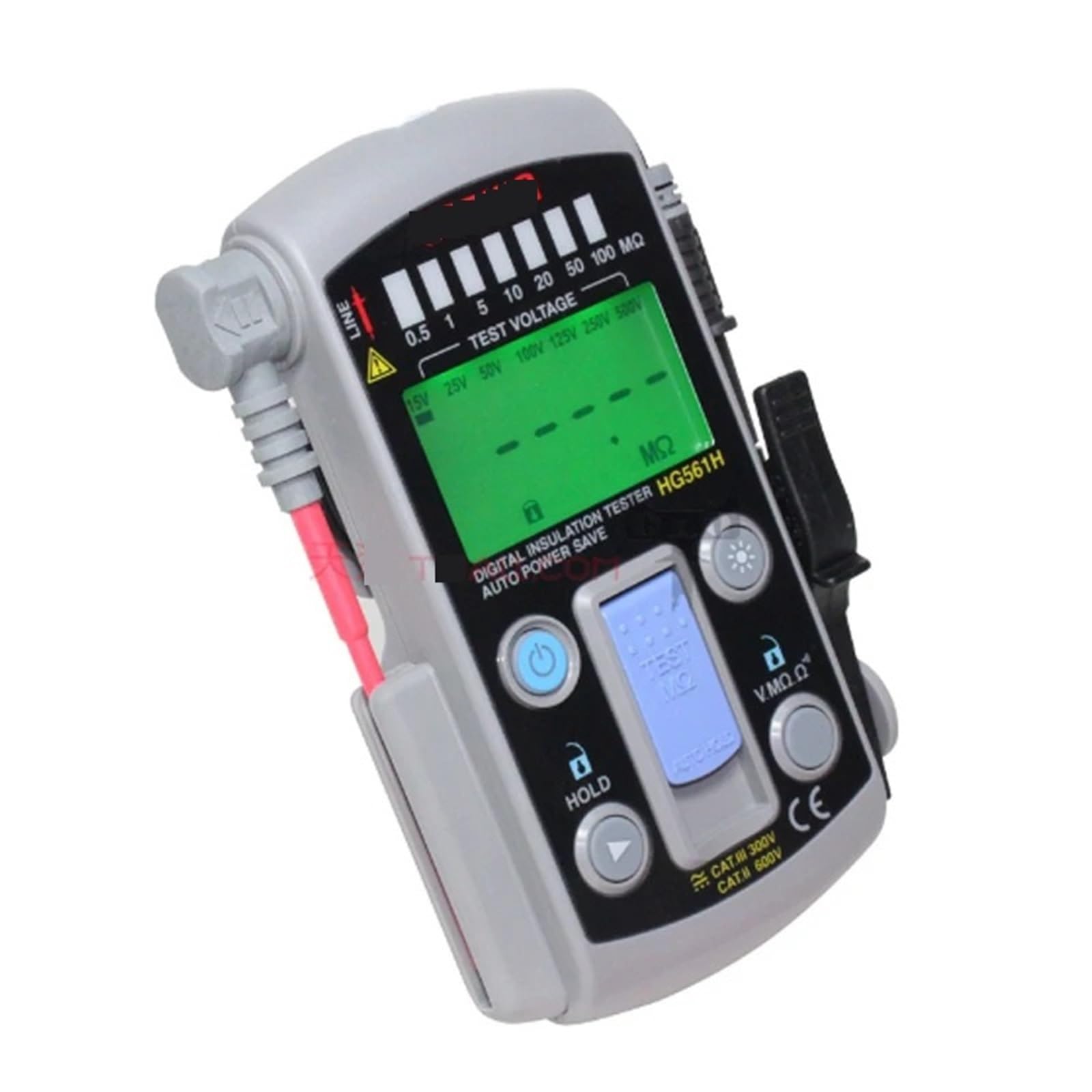 Medidor de Resistencia, Probador de aislamiento portátil HG561H tamaño pequeño con 7 rangos de voltaje de prueba for medición de resistencia eléctrica