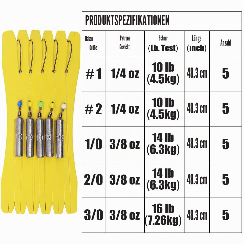 Drop Shot Rigs für Barschangeln, bereit Rig mit Haken und Sinker Gewichten