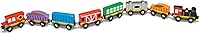 Melissa & Doug Wooden Magnetic Train Cars - 8-Piece Educational Toy Set for Kids Ages 3-6, Skill-Building Screen-Free Play