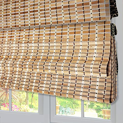 Woven Wood Bamboo Shades, Bamboo Blinds Wood Roman Shades, Pattern 5 #TOP1